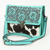 American Darling Cross Body Hand Tooled Hair on-Genuine Leather Western Women Bag Handbag Purse | Crossbody