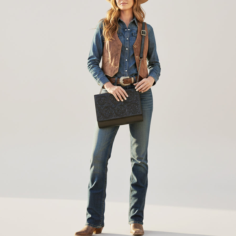 American Darling Crossbody Hand Tooled Genuine Leather Women Bag Western Handbag Purse | Bags