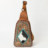 American Darling Sling Hand Tooled Genuine Leather Women Bag Western Handbag Purse