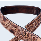 Hilason American Western Floral Hand Tooled Genuine Leather Guitar Strap