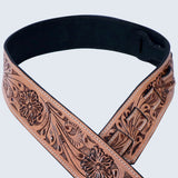 Hilason American Western Floral Hand Tooled Genuine Leather Guitar Strap