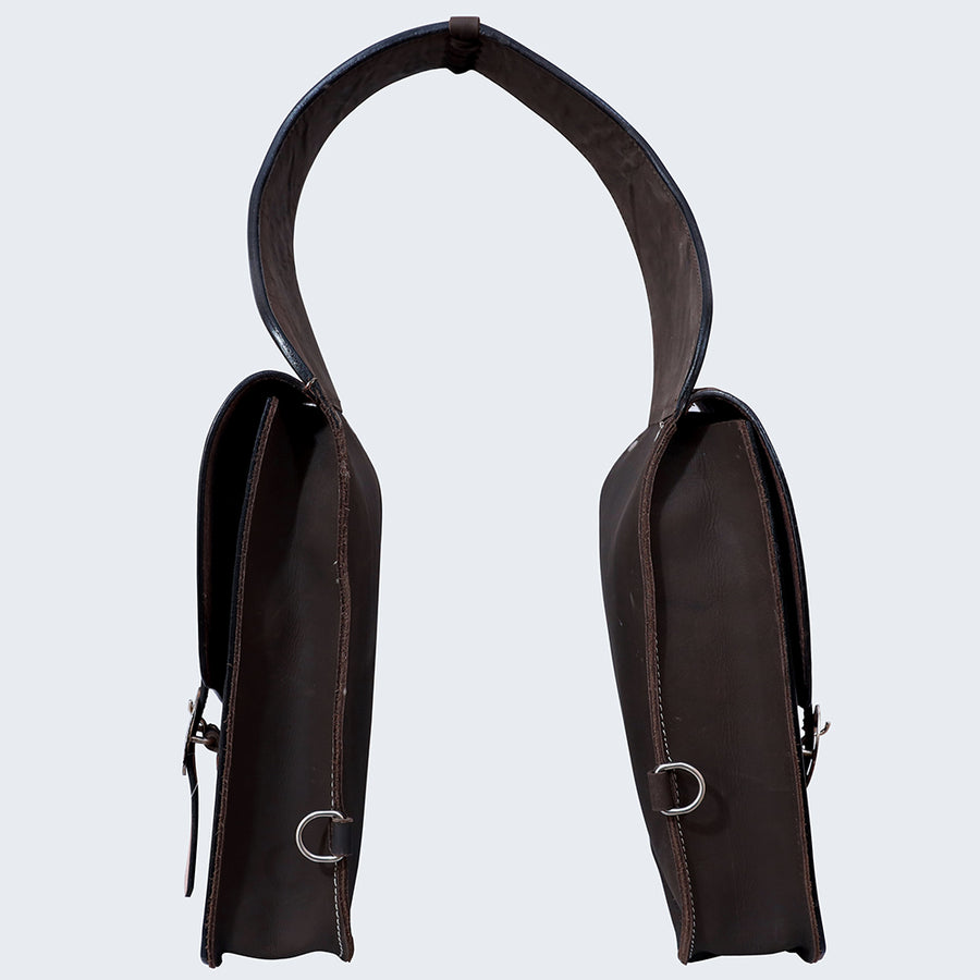 Hilason Western Horse Floral Heavy-duty Trail Ride Genuine Leather Saddle Bag | Equestrian Western Adjustable Closure