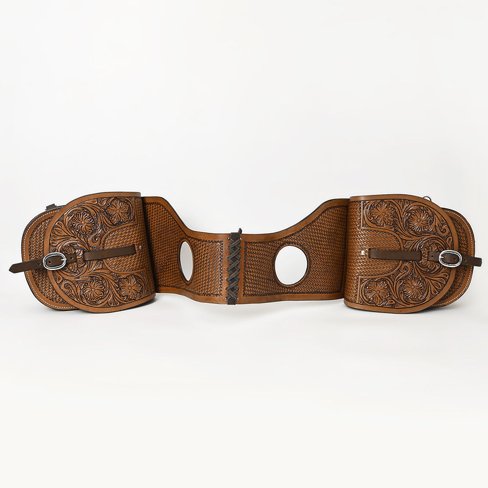 Hilason Western Horse Leather Saddle Bag Heavyduty Traditional Trail Ride