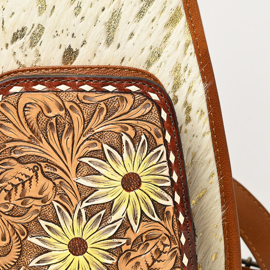 American Darling Sling Hand Tooled Hair-On Genuine Leather Western Women Bag |Sling | for