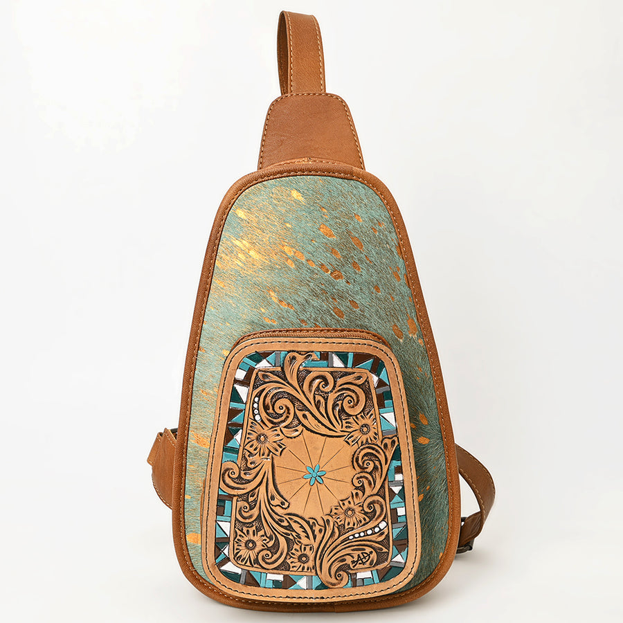American Darling Sling Hand Tooled Hair-On Genuine Leather Western Women Bag |Sling | for