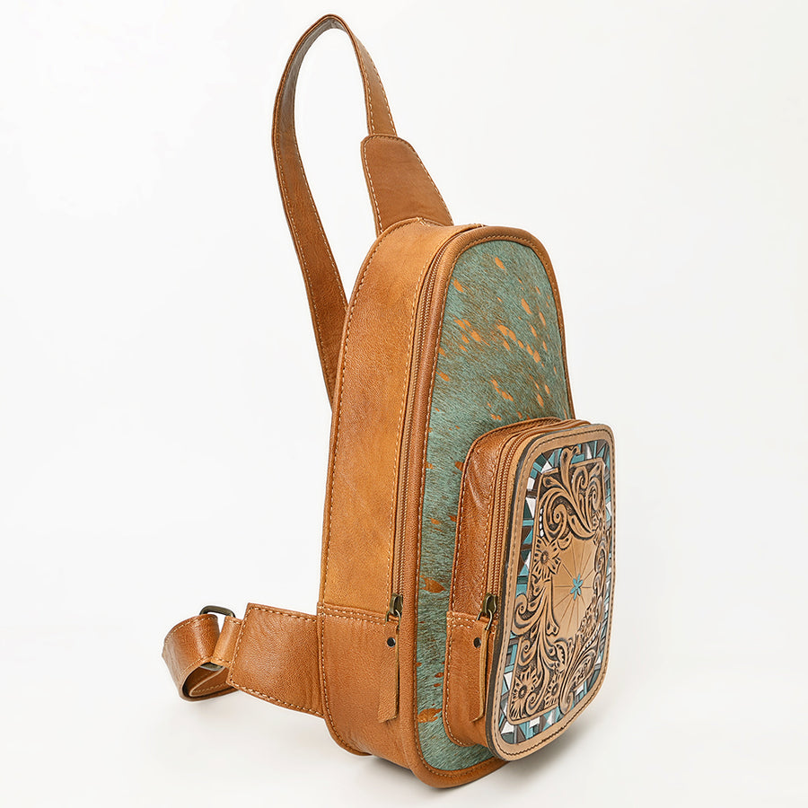 American Darling Sling Hand Tooled Hair-On Genuine Leather Western Women Bag |Sling | for