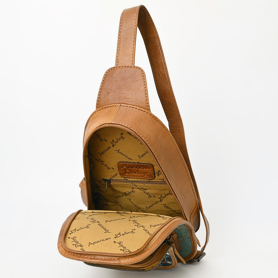 American Darling Sling Hand Tooled Hair-On Genuine Leather Western Women Bag |Sling | for