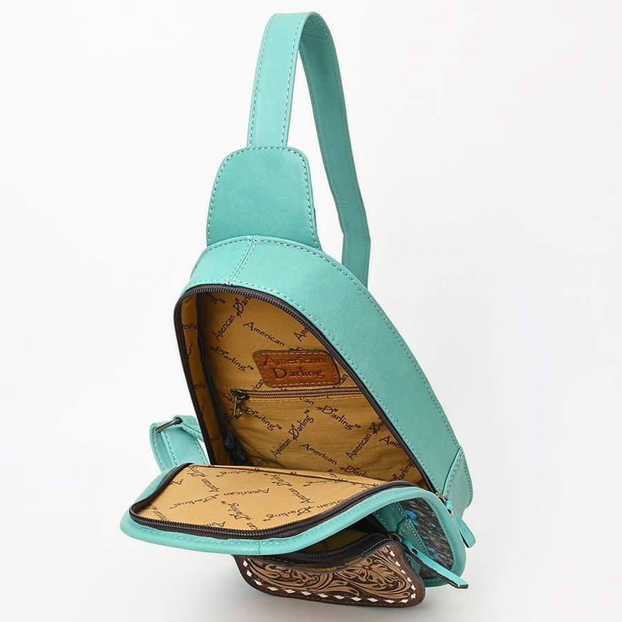 American Darling Sling Hand Tooled Hair-On Genuine Leather Western Women Bag |Sling | for