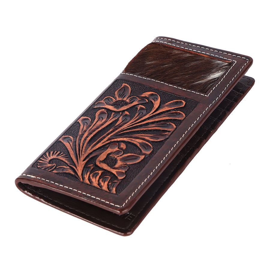 BAR H EQUINE Western Genuine Leather Hand Carved Rodeo Wallet For Men Women - Uhorse