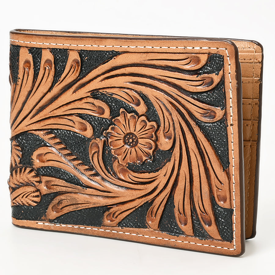 BAR H EQUINE Genuine Leather Hand Carved Bifold Wallet For Men and Women - Uhorse