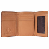 BAR H EQUINE Rodeo Floral Bifold & Trifold Wallet For Men Women HairOn Genuine Leather Tan
