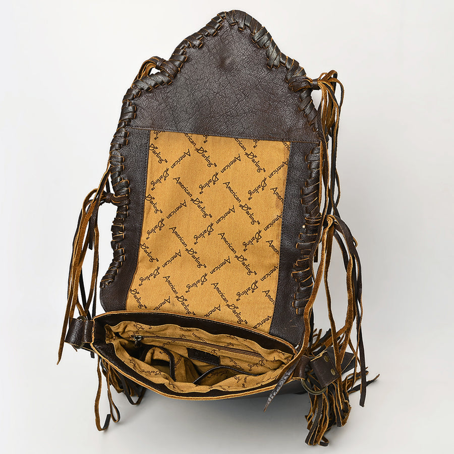 American Darling Messenger Bag Western Hair-On Cowhide Genuine Leather Handcrafted Crossbody Purse with Fringes and YKK Zipper
