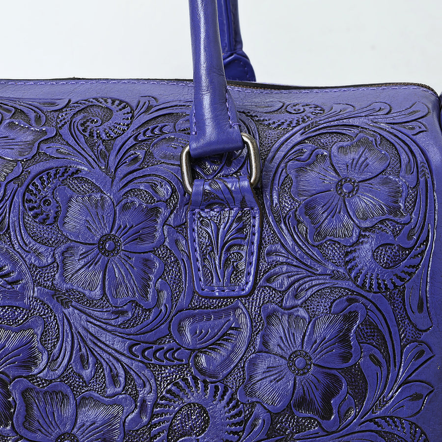 American Darling Western Travel Duffel Bag Handcrafted from Hand-Tooled Genuine Leather | Floral Carved & Vegetable Tanned Leather