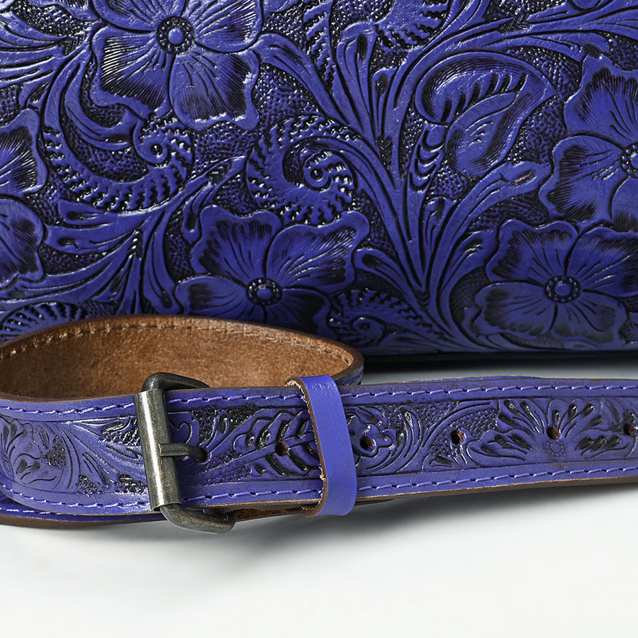 American Darling Western Travel Duffel Bag Handcrafted from Hand-Tooled Genuine Leather | Floral Carved & Vegetable Tanned Leather
