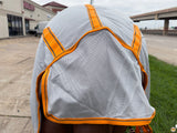 66 In - 84 In Hilason Horse Fly Sheet Uv Protect Mesh Bug Mosquito Summer White/Orange