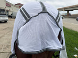 66 In - 84 In Hilason Horse Fly Sheet Uv Protect Mesh Bug Mosquito Summer White/Gray