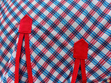 66 In - 84 In Hilason Horse Fly Sheet Uv Protect Mesh Bug Mosquito Summer Blue / Red Plaid