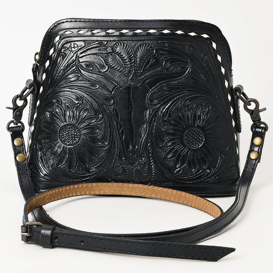 American Darling Wallet for Women, Hand Tooled Floral Leather, Vegetable-Tanned Full Grain Western Clutch with YKK Zipper