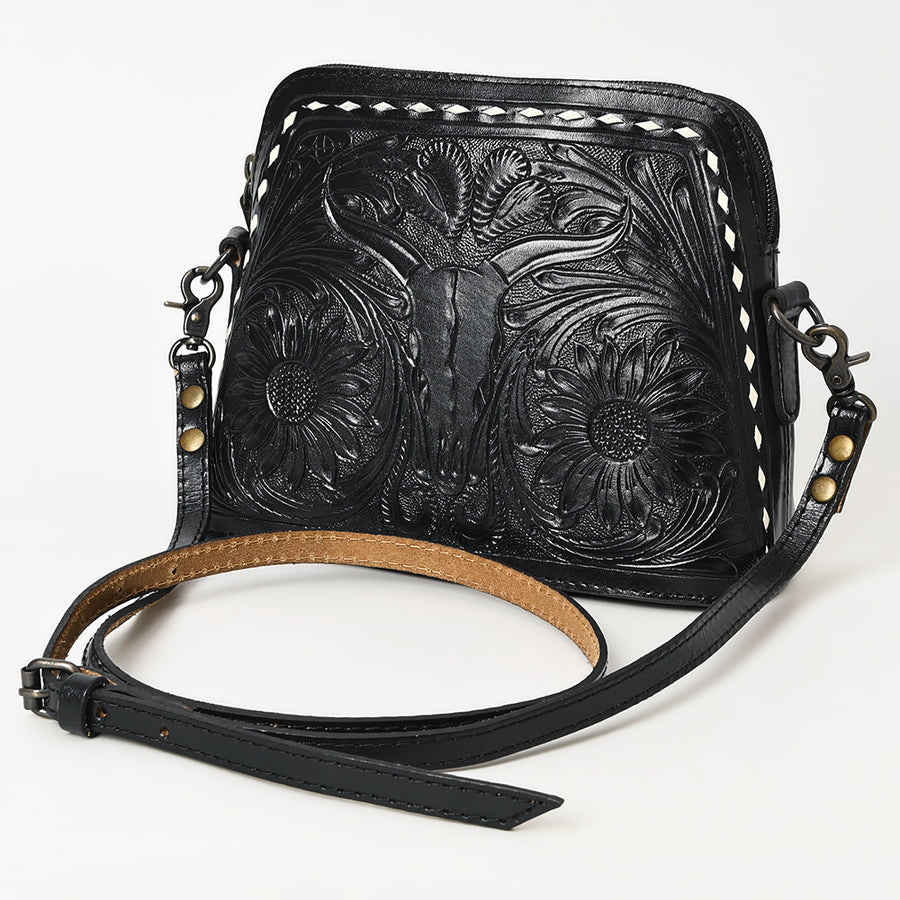 American Darling Hand Tooled Western Leather Wallet - Floral Carved Full Grain Leather - Uhorse