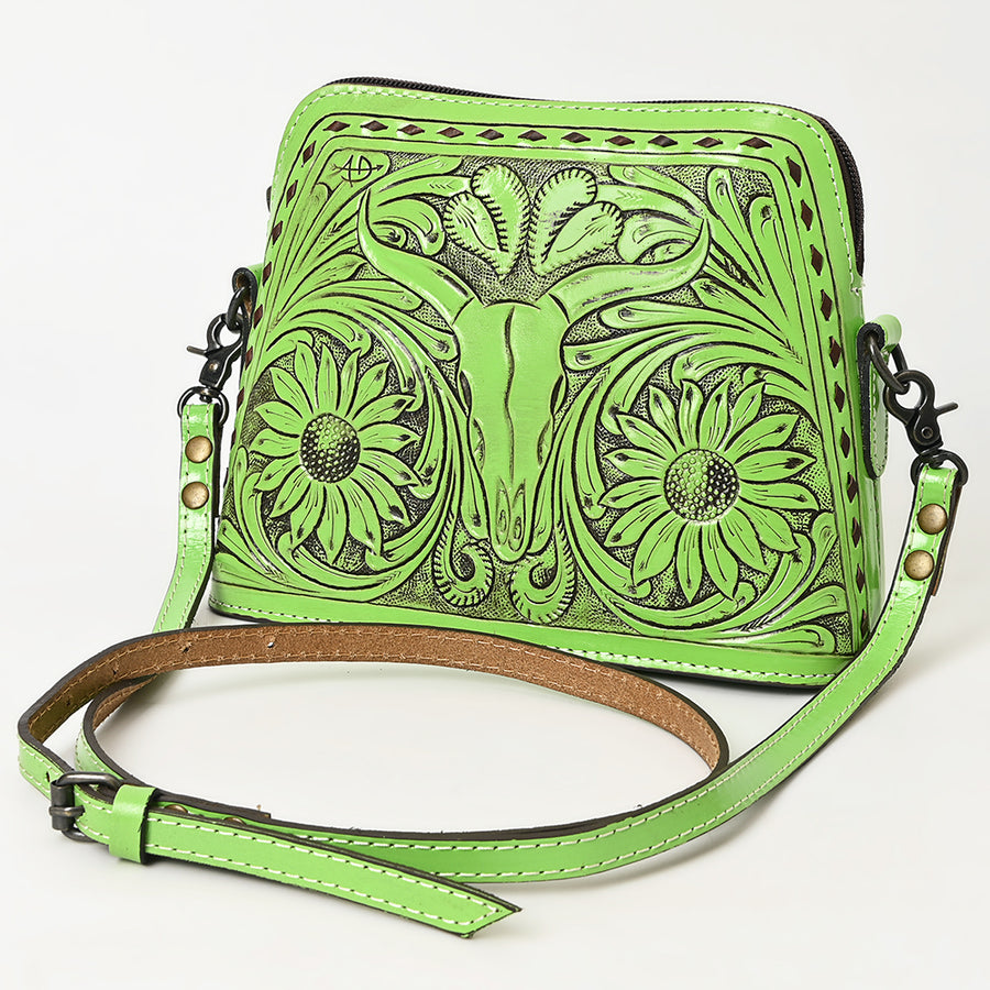 American Darling Hand Tooled Western Leather Wallet - Floral Carved Full Grain Leather - Uhorse