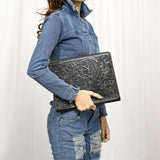 American Darling Portfolio Bag Hand Tooled Genuine Leather women bag western handbag purse