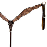 Bar H Equine Western Leather Horse Tack Set Floral Carved Brown