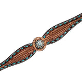 Bar H Equine Western Leather Horse Tack Set Basket Weave Carved Brown