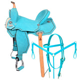 Hilason Western Horse Flex Tree Barrel Trail In Suede Leather Saddle & Biothane Tack Set