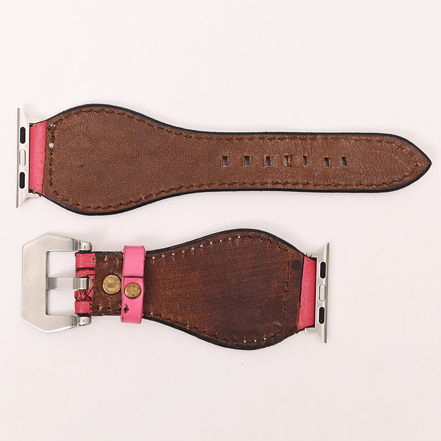 American Darling Beautifully Hand Tooled Painted Genuine Leather I watch Strap Men and Women Unisex