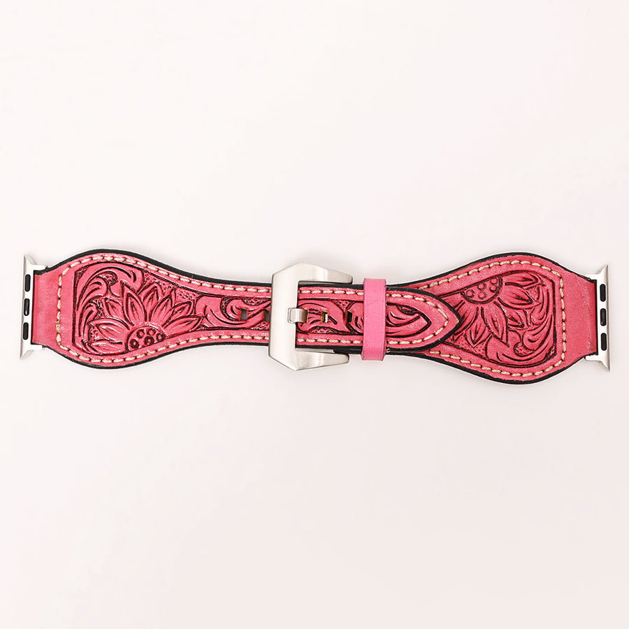 American Darling Beautifully Hand Tooled Painted Genuine Leather I watch Strap Men and Women Unisex