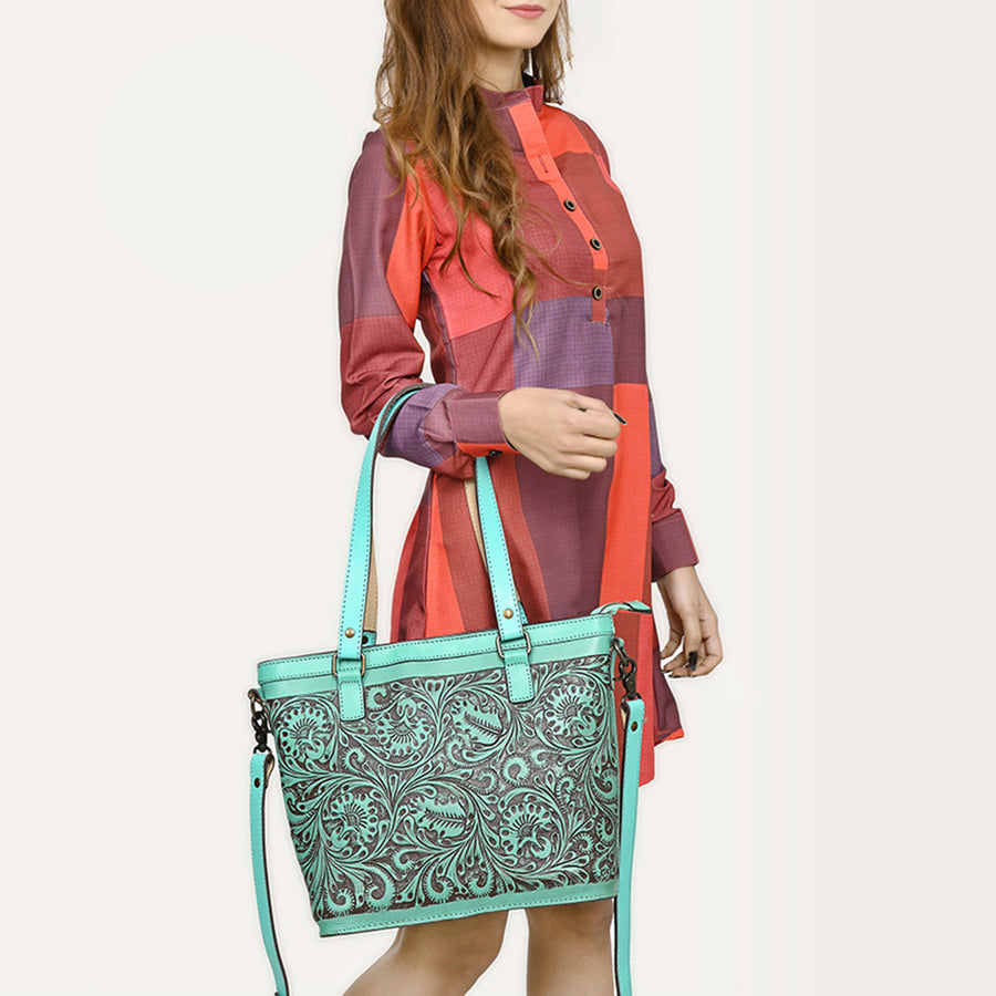 American Darling Tote Hand Tooled Genuine Leather Western Women Bag Handbag Purse | Travel Bags College Casual