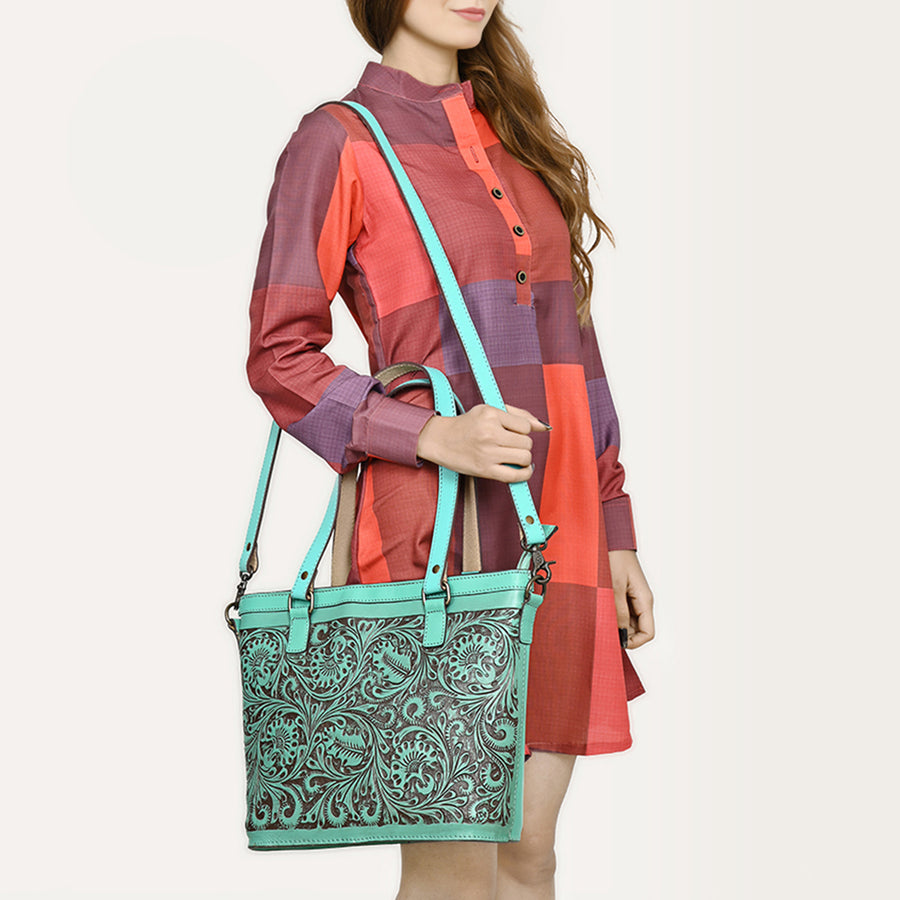 American Darling Tote Hand Tooled Genuine Leather Western Women Bag Handbag Purse | Travel Bags College Casual