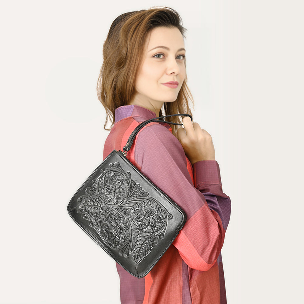 American Darling Coin Purse Hand Tooled Genuine Leather Western Women Bag | Handbag Wallet Purses for