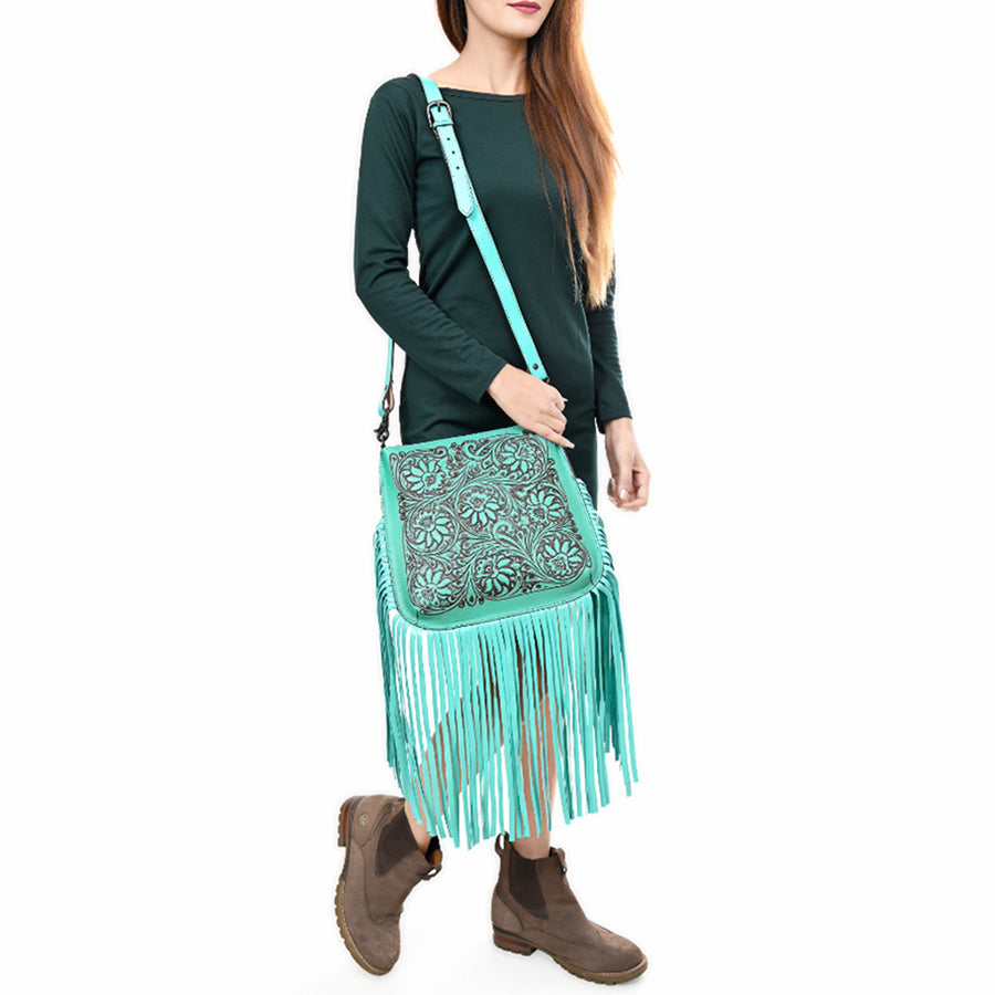 American Darling Messenger Hand Tooled Genuine Leather Western Women Bag Handbag Purse | Travel Bags College Casual