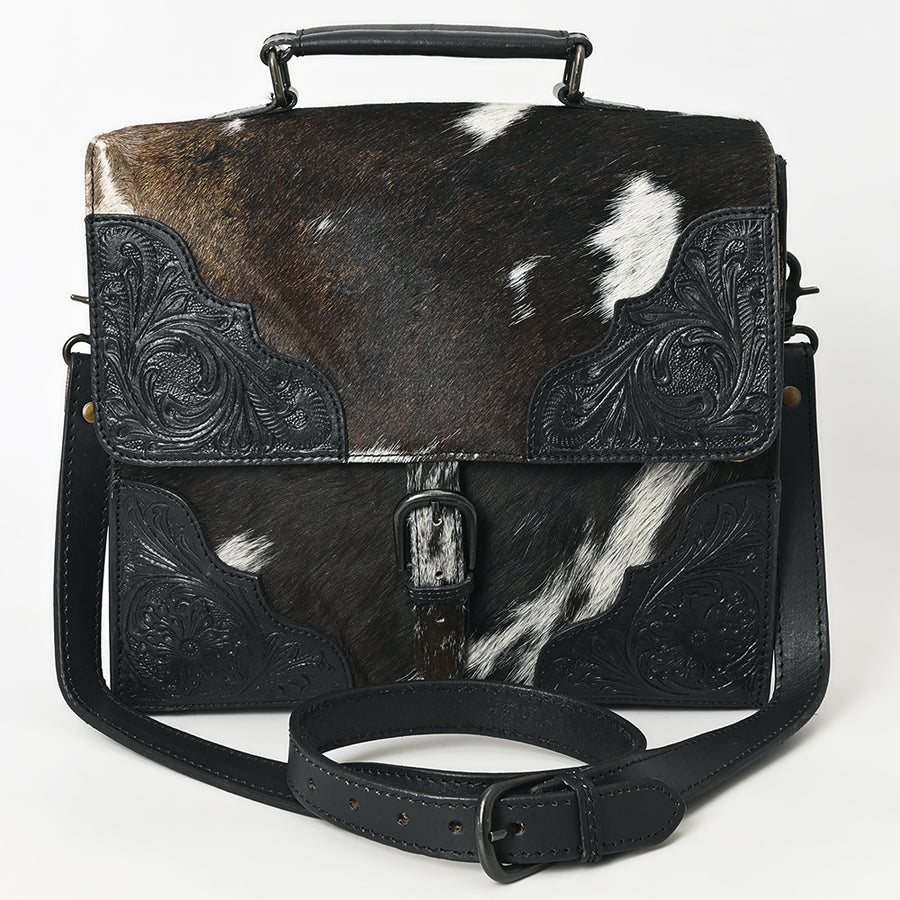 American Darling Briefcase Hand Tooled Hair on Genuine Leather Western Women Bag Handbag Purse | Travel Bags College Casual
