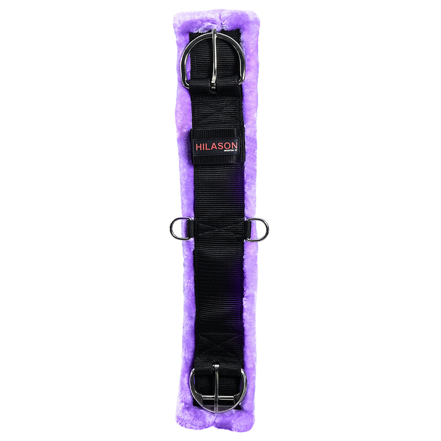 Hilason Western Horse Nylon Padded Fleece Straight Girth Stainless Steel Buckle Purple - Uhorse