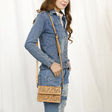 American Darling Small Crossbody Hand Tooled Genuine Leather Women Bag Western Handbag Purse