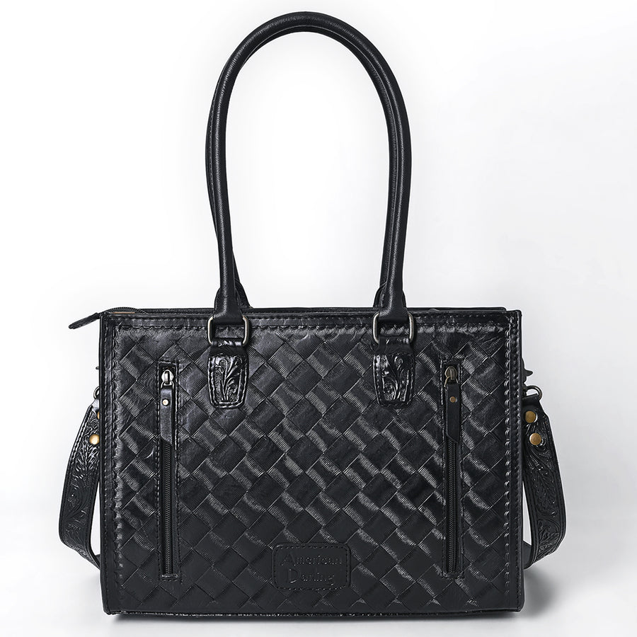American Darling Hand-Tooled Genuine Leather Western Tote Bag for Women | Floral Carved Full-Grain Leather Tote | Everyday Carry Tote
