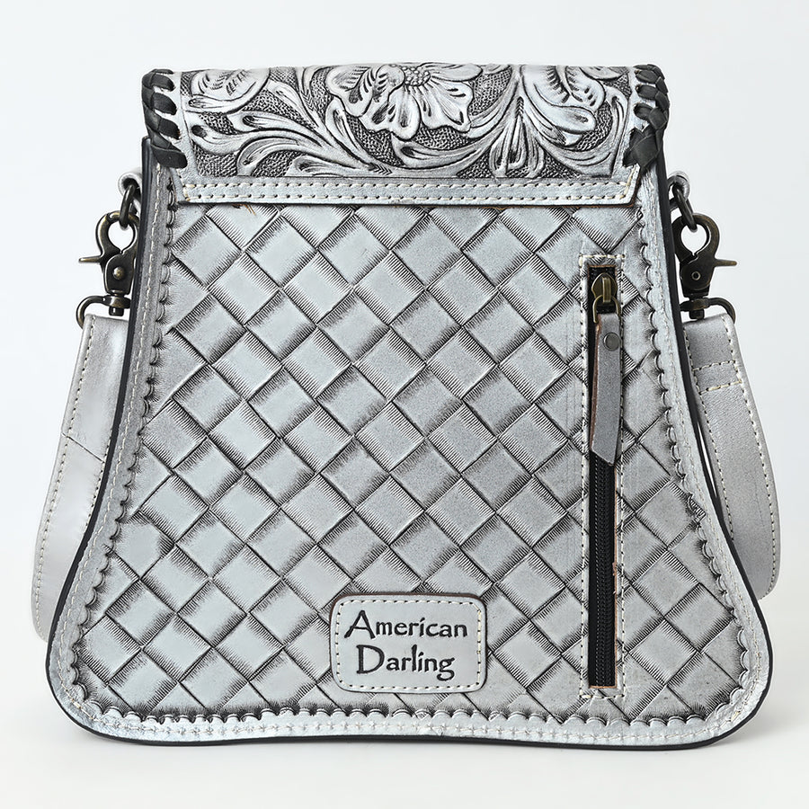 American Darling Hand-Tooled Genuine Leather Crossbody Bag | Floral Carved Full-Grain Western Purse | Everyday Leather Crossbody for Women