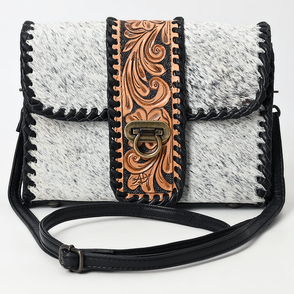 American Darling Adbg1503 Small Crossbody Hand Tooled Hair-On Genuine Leather Women Bag Western Handbag Purse