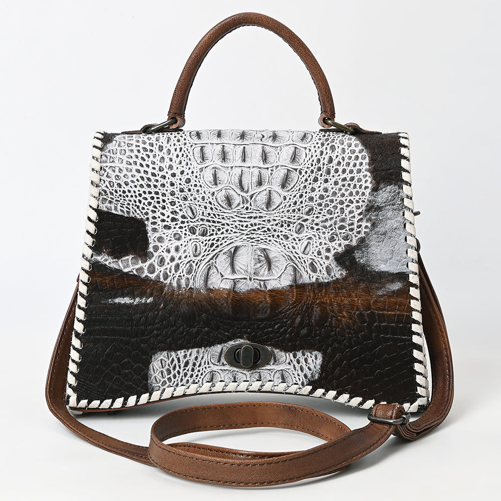 American Darling Tote Crocodile Embossed Genuine Leather Women Bag Western Handbag Purse