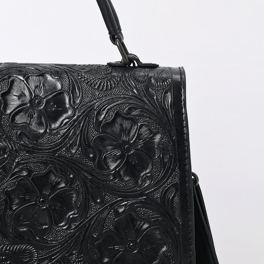 American Darling Western Leather Messenger Bag with Hand-Tooled Floral Carving, Structured Body, Adjustable Strap, Spacious Interior & Premium Craftsmanship