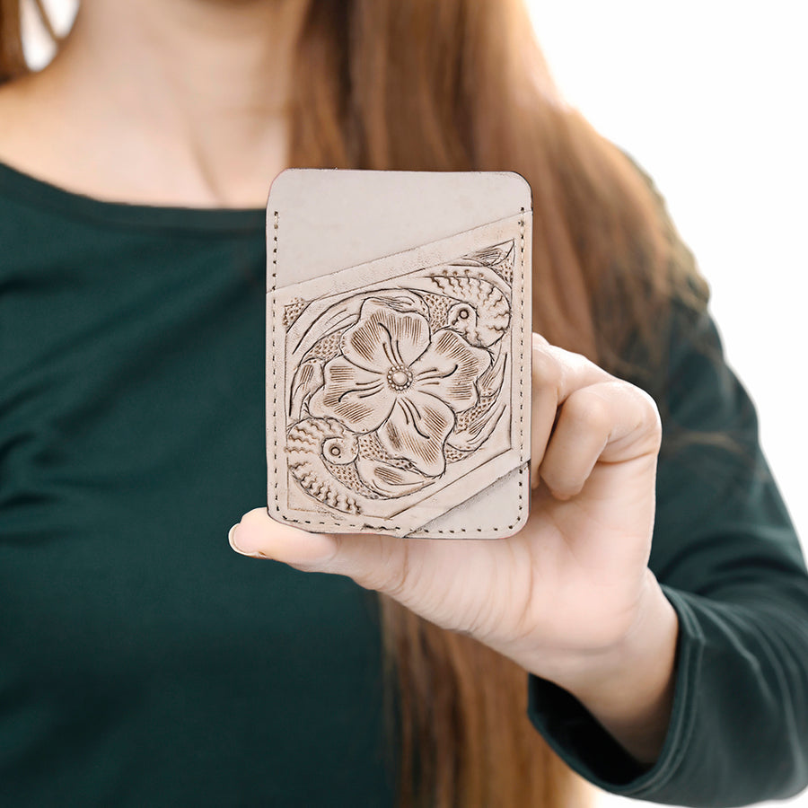 American Darling Card Holder Hand Tooled Genuine Leather | Business Credit