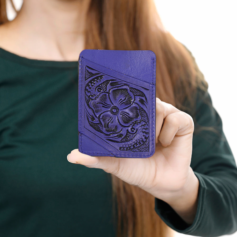 American Darling Card Holder Hand Tooled Genuine Leather | Business Credit