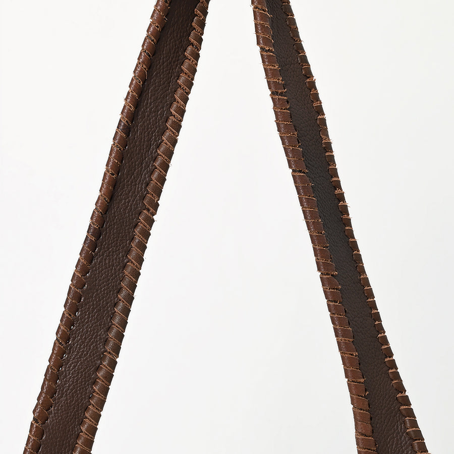 American Darling Hand Tooled Floral Carved Hair-On Cowhide Small Cross body Bag Braided Genuine Leather Western Purse