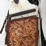 American Darling Sling Hand Tooled Hair-On Genuine Leather Women Bag Western Handbag Purse |