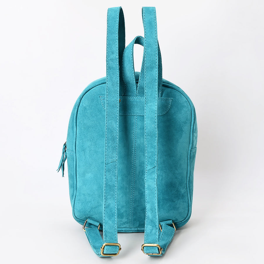 American Darling Backpack Hand Tooled Upcycled Wool Genuine Leather Women Bag Western Handbag Purse