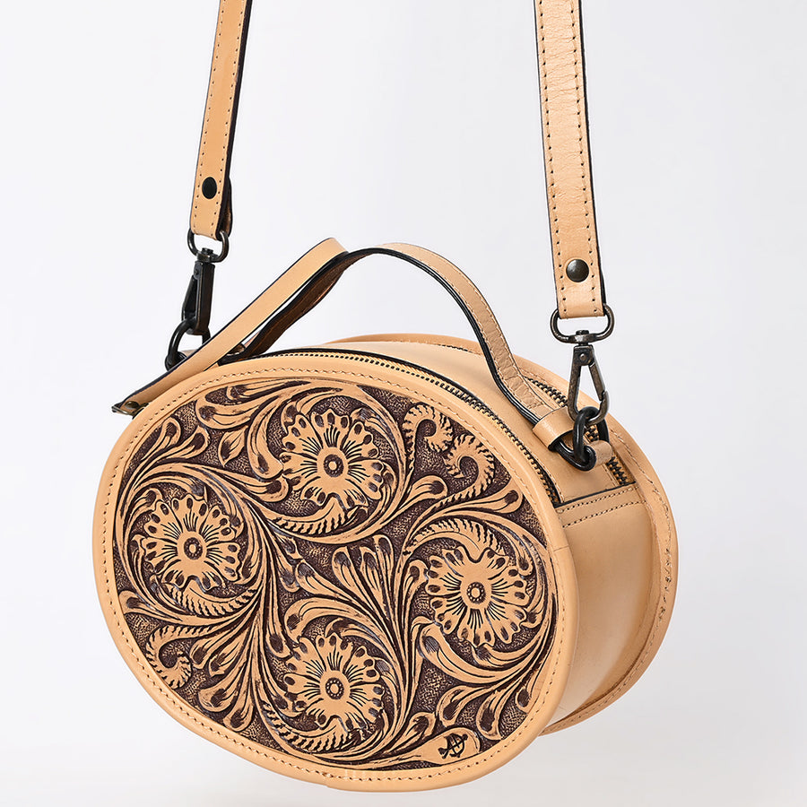 American Darling Canteen Hand Tooled Genuine Leather Women Bag Western Handbag Purse