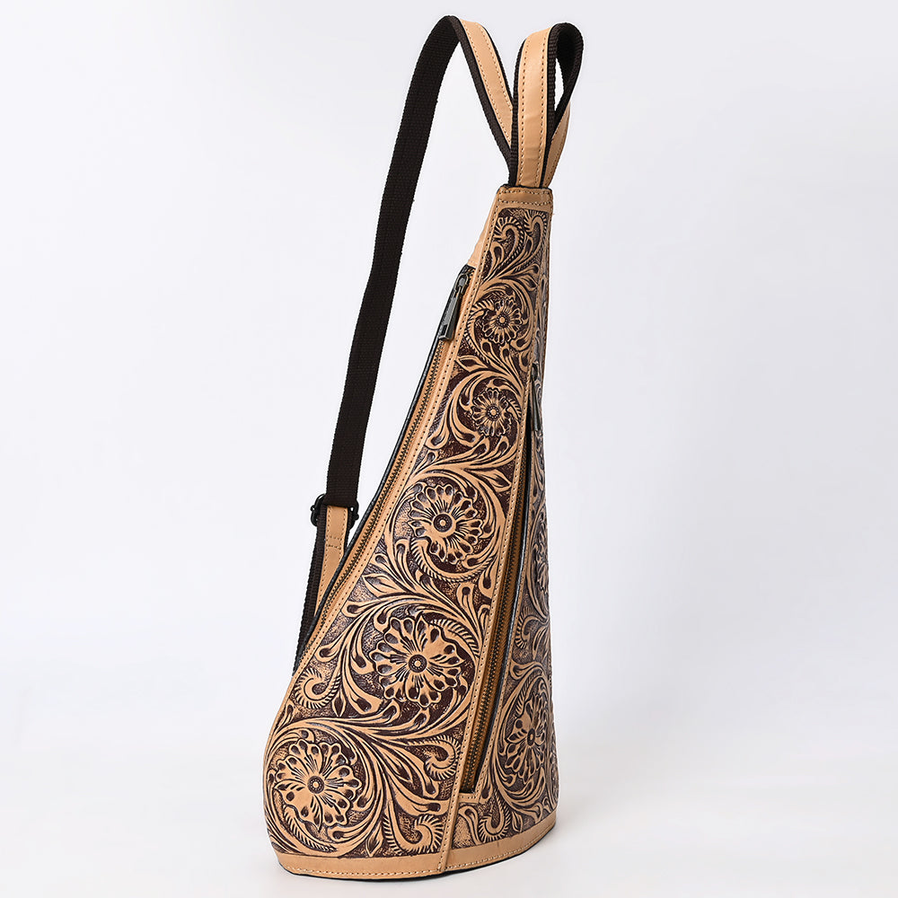 American Darling Sling Beautifully Hand Tooled Genuine Leather Women Bag Western Handbag Purse |