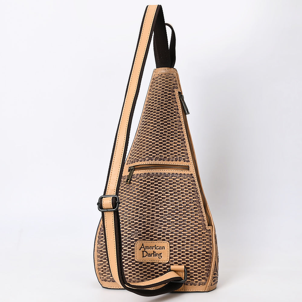 American Darling Sling Beautifully Hand Tooled Genuine Leather Women Bag Western Handbag Purse |